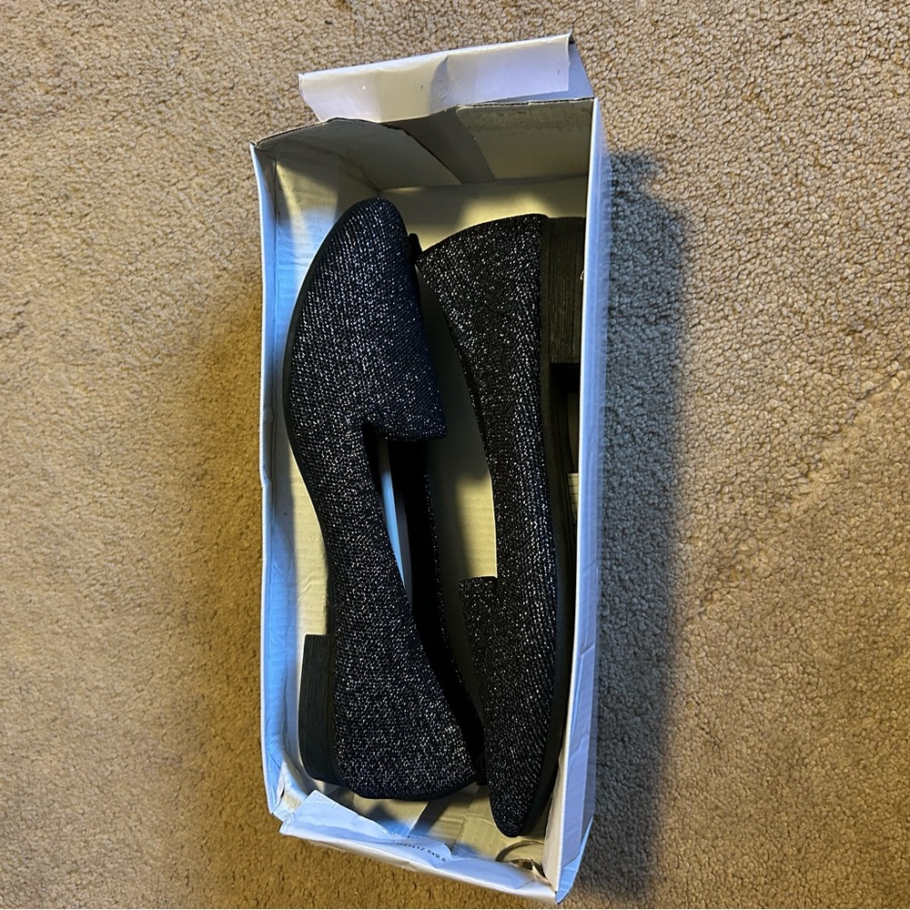 Black Glitter Flats Size 9 NWT - Picture 6 of 7